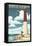 Barnegat Lighthouse - New Jersey Shore-Lantern Press-Framed Stretched Canvas