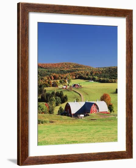 Barnet, View of Farm in Autumn, Northeast Kingdom, Vermont, USA-Walter Bibikow-Framed Photographic Print