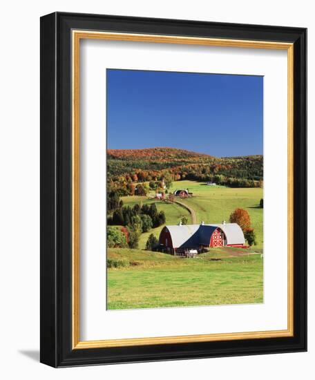 Barnet, View of Farm in Autumn, Northeast Kingdom, Vermont, USA-Walter Bibikow-Framed Photographic Print