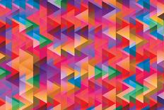 Gradient Background in Geometric Repeat Pattern-barney boogles-Art Print