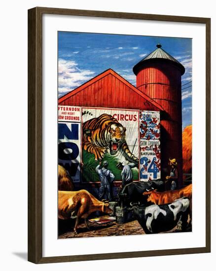 "Barnside Circus Poster," August 4, 1945-Stevan Dohanos-Framed Giclee Print