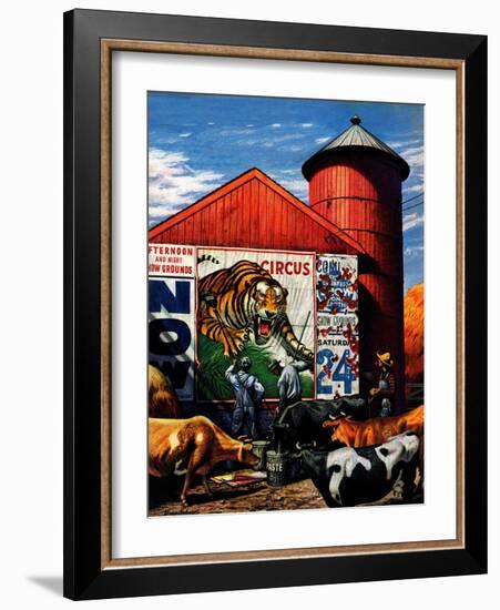 "Barnside Circus Poster," August 4, 1945-Stevan Dohanos-Framed Giclee Print