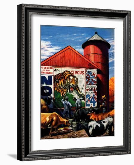 "Barnside Circus Poster," August 4, 1945-Stevan Dohanos-Framed Giclee Print