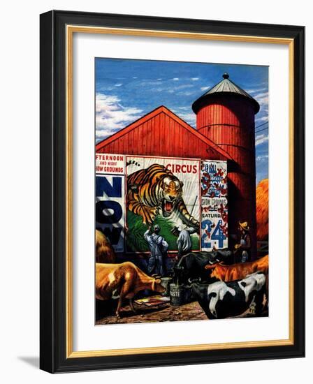 "Barnside Circus Poster," August 4, 1945-Stevan Dohanos-Framed Giclee Print