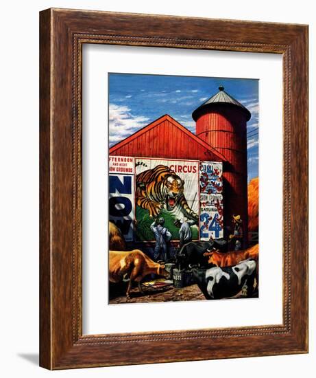 "Barnside Circus Poster," August 4, 1945-Stevan Dohanos-Framed Giclee Print