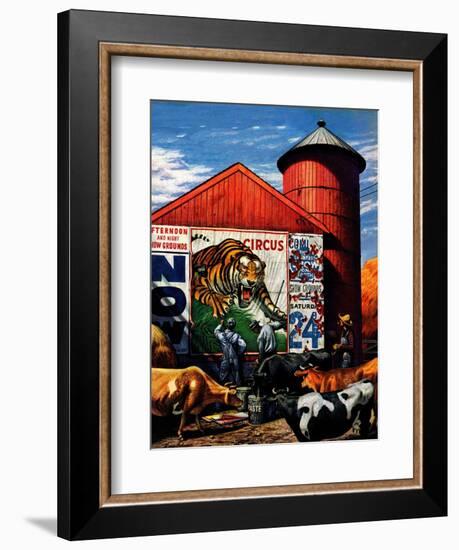 "Barnside Circus Poster," August 4, 1945-Stevan Dohanos-Framed Giclee Print