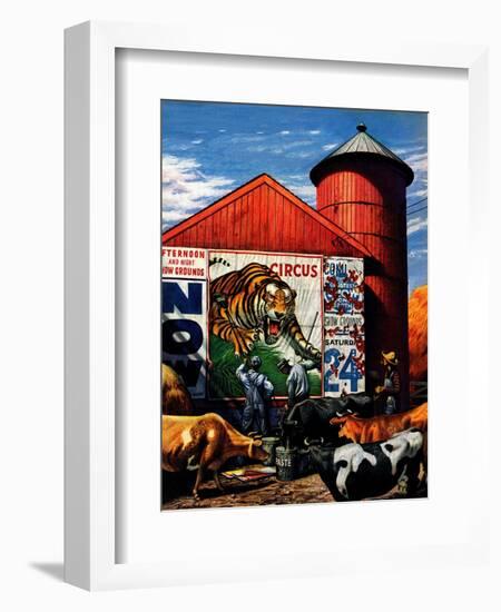 "Barnside Circus Poster," August 4, 1945-Stevan Dohanos-Framed Giclee Print