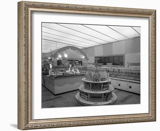 Barnsley Co-Op, Butchery Department, 1957-Michael Walters-Framed Photographic Print