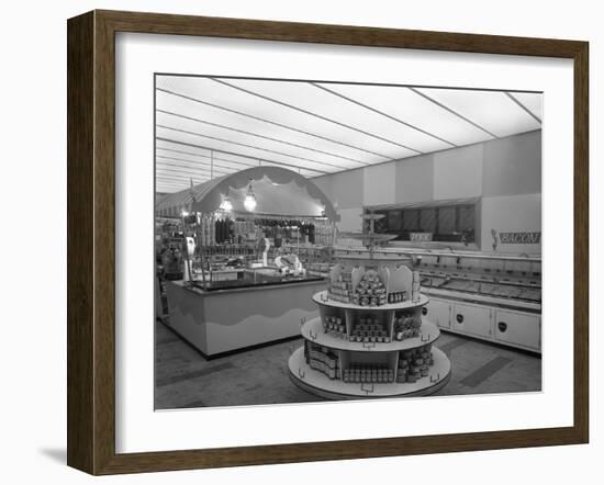 Barnsley Co-Op, Butchery Department, 1957-Michael Walters-Framed Photographic Print