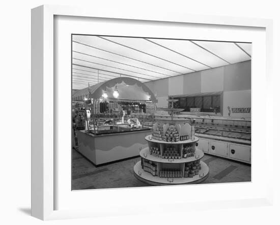 Barnsley Co-Op, Butchery Department, 1957-Michael Walters-Framed Photographic Print