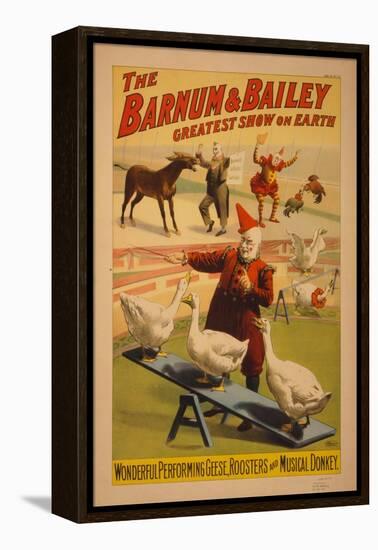 Barnum and Bailey Circus poster, c.1900-null-Framed Premier Image Canvas