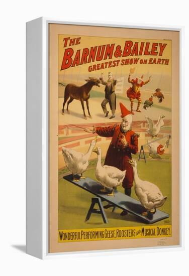 Barnum and Bailey Circus poster, c.1900-null-Framed Premier Image Canvas