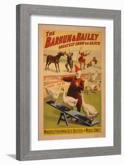 Barnum and Bailey Circus poster, c.1900-null-Framed Giclee Print