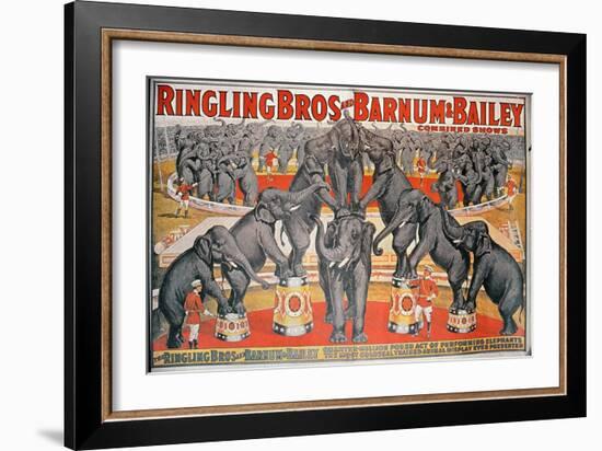 Barnum and Bailey Circus Poster-American School-Framed Giclee Print