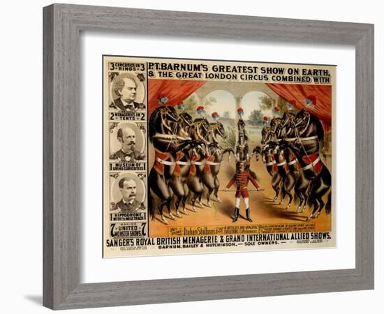 Barnum's Greatest Show on Earth, 1882-null-Framed Giclee Print