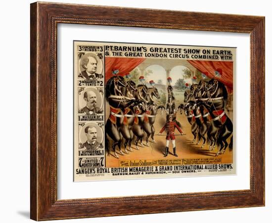 Barnum's Greatest Show on Earth, 1882-null-Framed Giclee Print