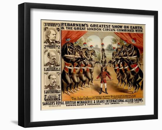 Barnum's Greatest Show on Earth, 1882-null-Framed Giclee Print