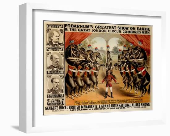 Barnum's Greatest Show on Earth, 1882-null-Framed Giclee Print