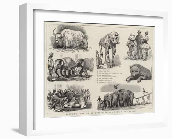 Barnum's Show at Olympia, Sketches Behind the Scenes-null-Framed Giclee Print