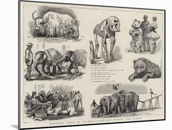 Barnum's Show at Olympia, Sketches Behind the Scenes-null-Mounted Giclee Print
