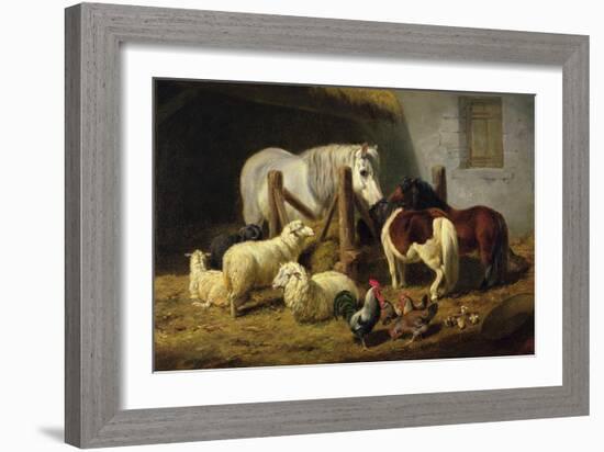 Barnyard, 1860-Arthur Fitzwilliam Tait-Framed Giclee Print