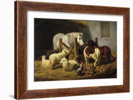 Barnyard, 1860-Arthur Fitzwilliam Tait-Framed Giclee Print