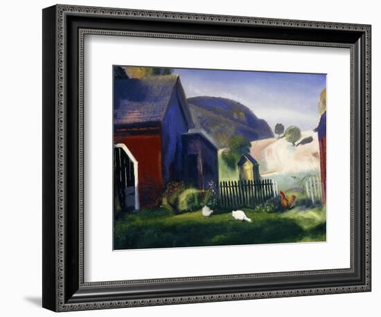 Barnyard and Chickens, 1924-George Wesley Bellows-Framed Giclee Print