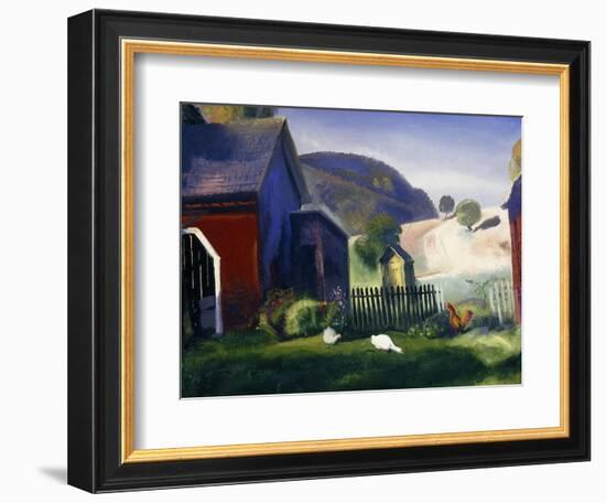 Barnyard and Chickens, 1924-George Wesley Bellows-Framed Giclee Print