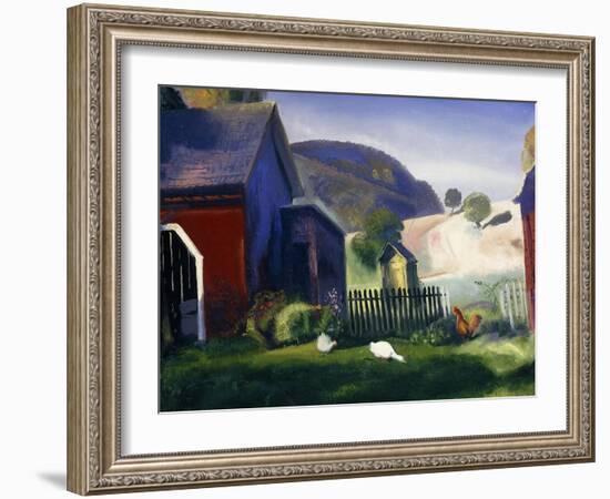 Barnyard and Chickens, 1924-George Wesley Bellows-Framed Giclee Print