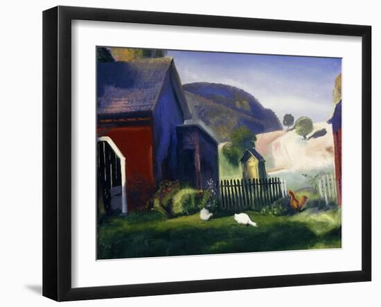 Barnyard and Chickens, 1924-George Wesley Bellows-Framed Giclee Print