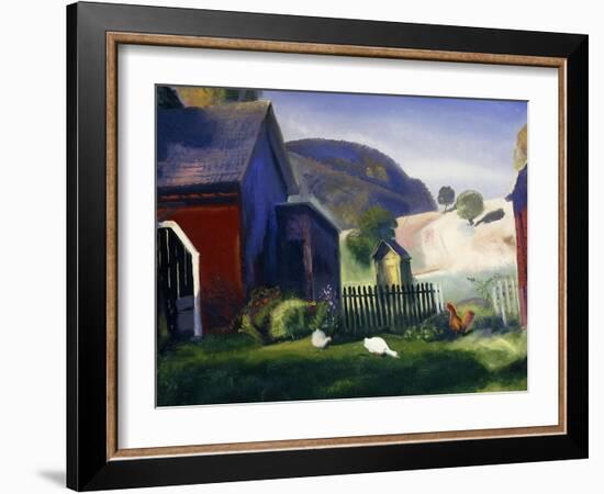 Barnyard and Chickens, 1924-George Wesley Bellows-Framed Giclee Print