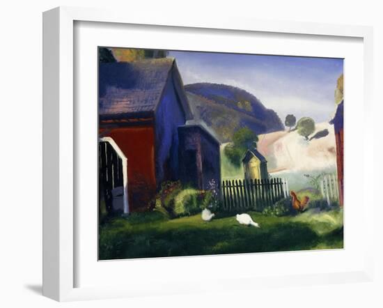 Barnyard and Chickens, 1924-George Wesley Bellows-Framed Giclee Print