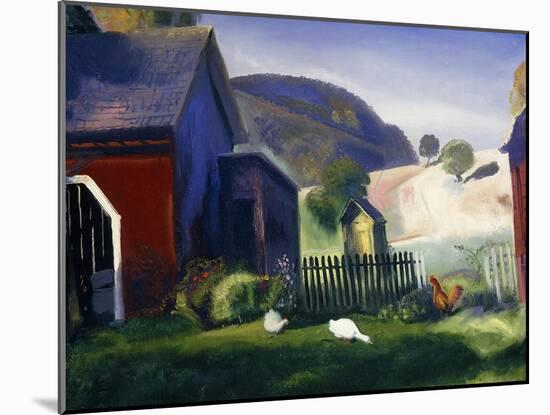 Barnyard and Chickens, 1924-George Wesley Bellows-Mounted Giclee Print