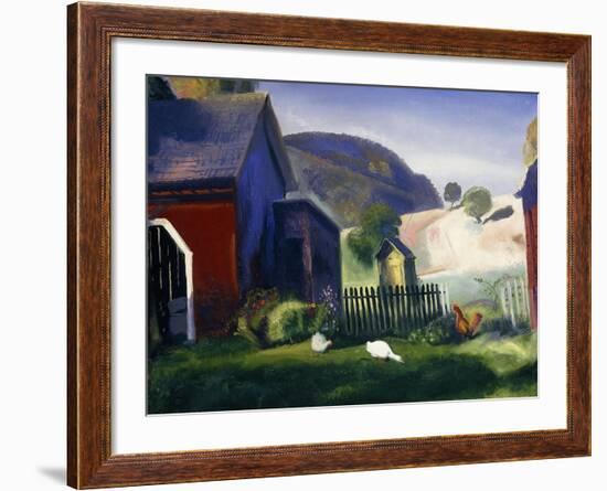 Barnyard and Chickens, 1924-George Wesley Bellows-Framed Giclee Print