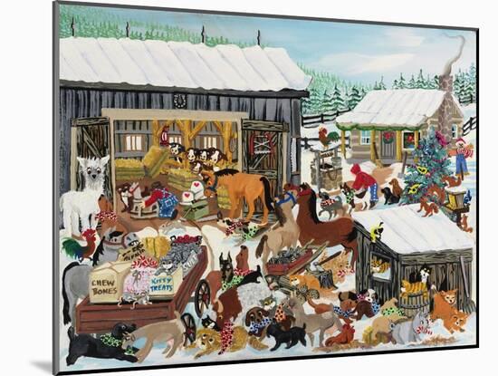 Barnyard Christmas Party-Carol Salas-Mounted Giclee Print