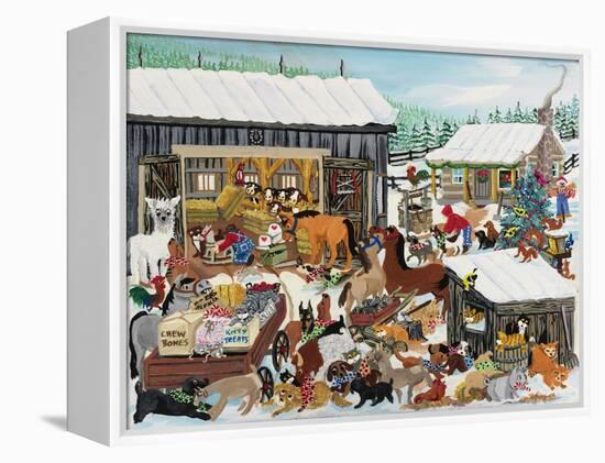 Barnyard Christmas Party-Carol Salas-Framed Premier Image Canvas