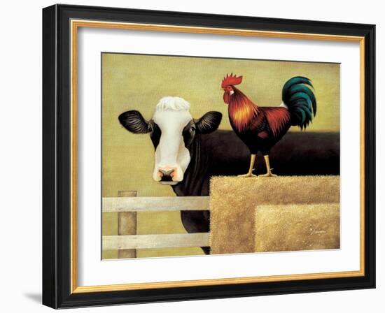Barnyard Cow-Lowell Herrero-Framed Art Print
