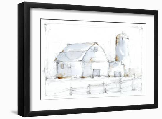 Barnyard Pencil Sketch I-Ethan Harper-Framed Art Print