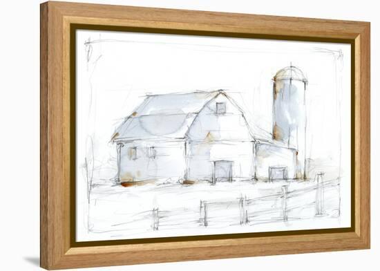 Barnyard Pencil Sketch I-Ethan Harper-Framed Stretched Canvas