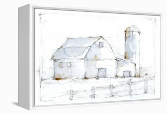 Barnyard Pencil Sketch I-Ethan Harper-Framed Stretched Canvas