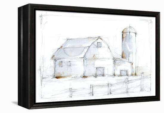 Barnyard Pencil Sketch I-Ethan Harper-Framed Stretched Canvas