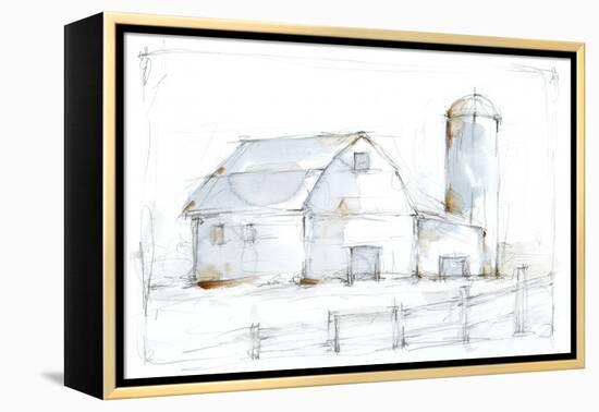 Barnyard Pencil Sketch I-Ethan Harper-Framed Stretched Canvas