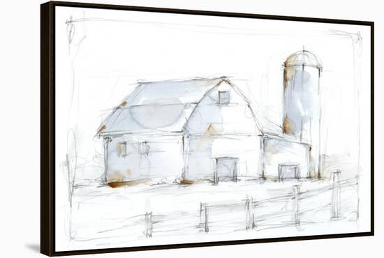 Barnyard Pencil Sketch I-Ethan Harper-Framed Stretched Canvas