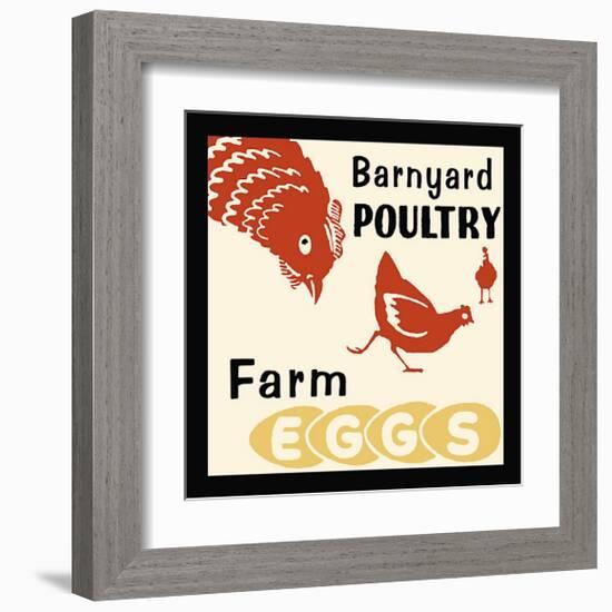 Barnyard Poultry-Farm Eggs-null-Framed Giclee Print