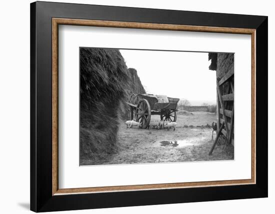 Barnyard Scene in France, Ca. 1935.-Kirn Vintage Stock-Framed Photographic Print