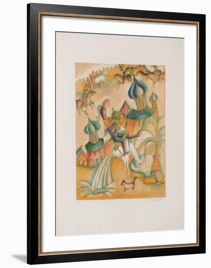 Baron De Munchhausen - A La Fontaine-Françoise Deberdt-Framed Collectable Print