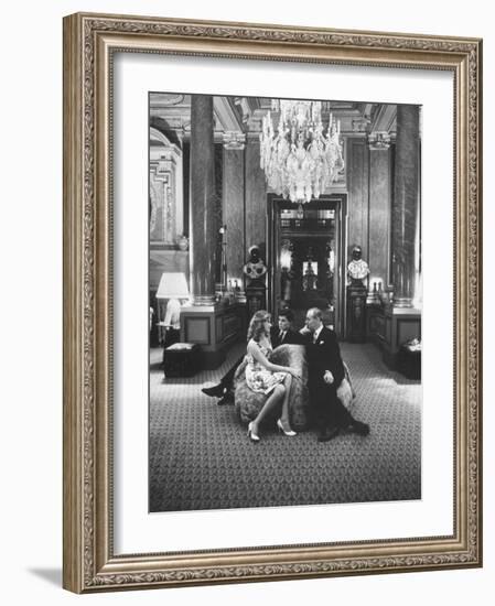 Baron Guy De Rothschild in His Home During Recent Party-Loomis Dean-Framed Photographic Print