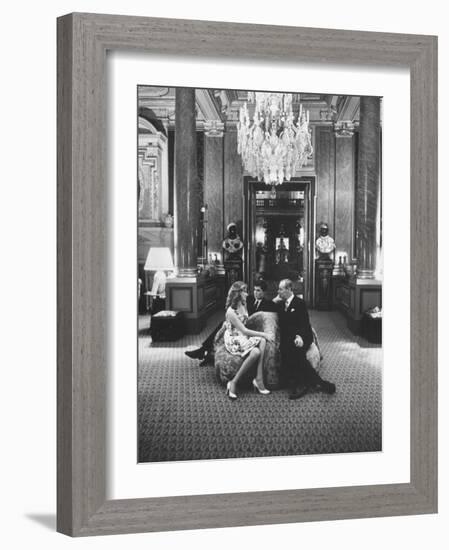 Baron Guy De Rothschild in His Home During Recent Party-Loomis Dean-Framed Photographic Print