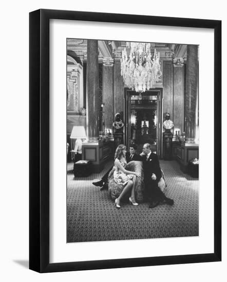 Baron Guy De Rothschild in His Home During Recent Party-Loomis Dean-Framed Photographic Print