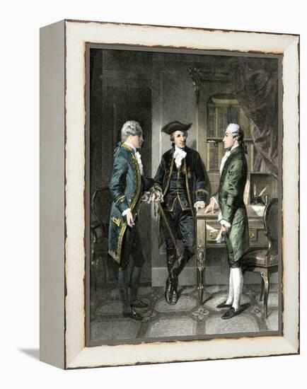 Baron Johann De Kalb Introducing the Marquis De Lafayette to Silas Deane-null-Framed Premier Image Canvas